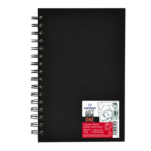 [1386464] Schetsboek Canson Art Book One spiraalgebonden 80vel 100gr 216x279mm wit