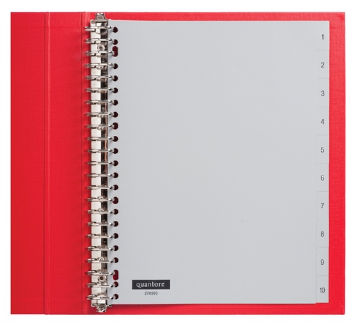 [270566] Tabbladen Quantore 23-gaats 1-10 genummerd grijs PP