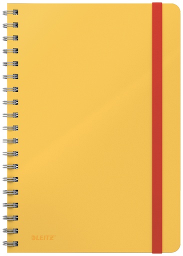 [1397892] Notitieboek Leitz Cosy B5 160 blz spiraal lijn geel