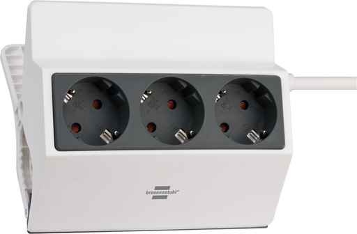 [1398775] Stekkerdoos Brennenstuhl bureau klembaar 3 voudig 3 meter grijs/wit