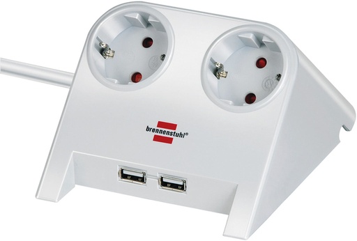 [1398811] Stekkerdoos Brennenstuhl bureau 2 voudig inclusief 2 USB 1.8m wit