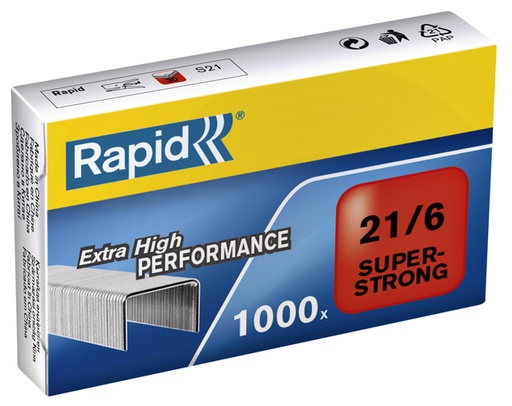 [306209] Nieten Rapid 21/6 gegalvaniseerd super strong 1000 stuks