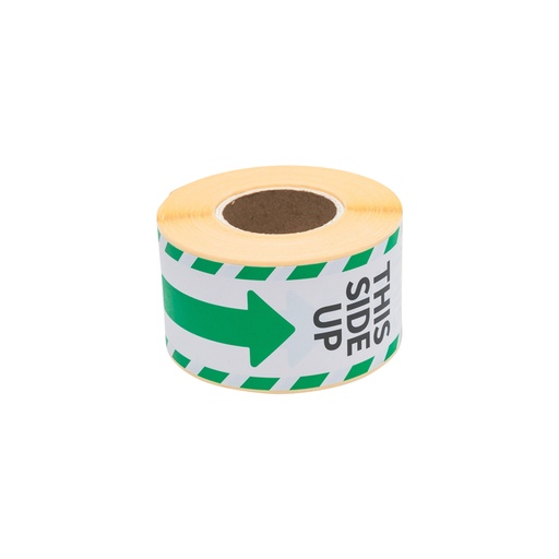 [1403436] Waarschuwingsetiket Rillprint 46x125mm this side up wit groen 250 stuks