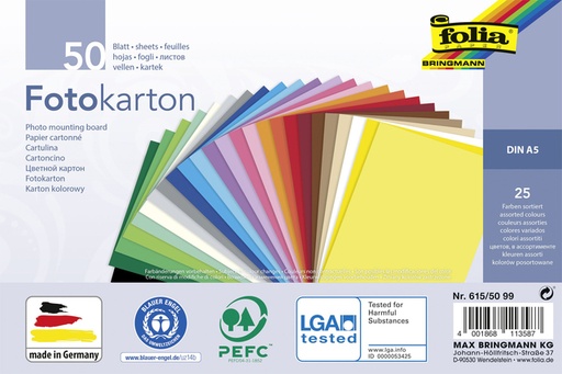 [1403647] Fotokarton Folia 300gr A5 50vel assorti
