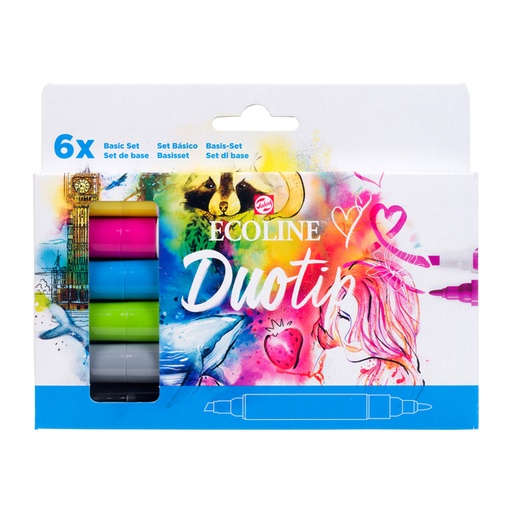 [1407221] Duotip Talens Ecoline set à 6 stuks basis