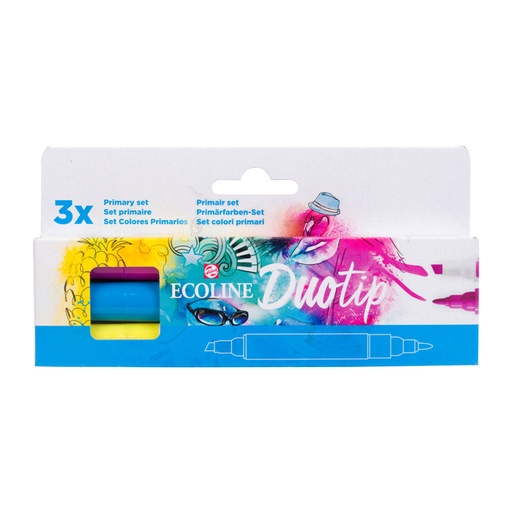 [1407222] Duotip Talens Ecoline set à 3 stuks primair