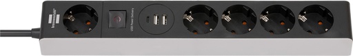 [1419411] Stekkerdoos Brennenstuhl 5vdig 1+2 USB C Power Delivery 1.5m grijs/zw