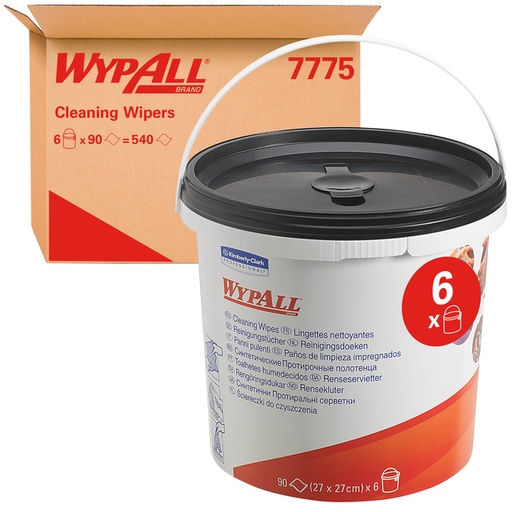 [1422919] Reinigingsdoek WypAll PowerClean emmer 1-laags 6x90 vel groen 7775