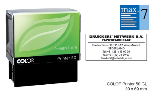 [350858] Tekststempel Colop Printer 50 Green Line personaliseerbaar