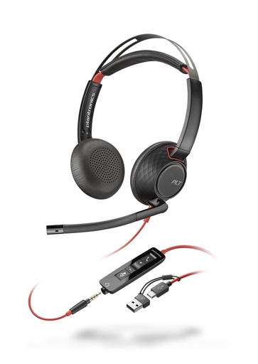 [1431046] Headset HP POLY Blackwire 5220 Stereo USB-C met 3.5 mm plug