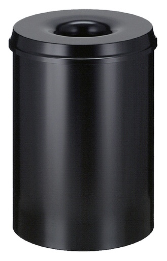 [394798] Papierbak met vlamdover Vepabins 30liter Ø33.5cm zwart