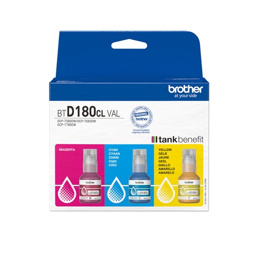 [1438760] Navulinkt Brother BT-D180CLVAL 3 kleuren