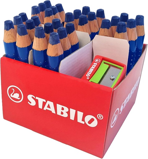 [1439317] Whiteboardpotlood STABILO MARKdry incl 2 slijpers blauw classpack 30st
