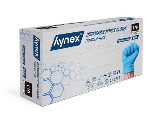 [1466533] Handschoen Hynex nitril L blauw 5gr extra sterk 100 stuks