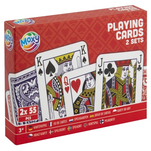 [1467626] Speelkaarten Moxy doos à 2 sets met 55 kaarten