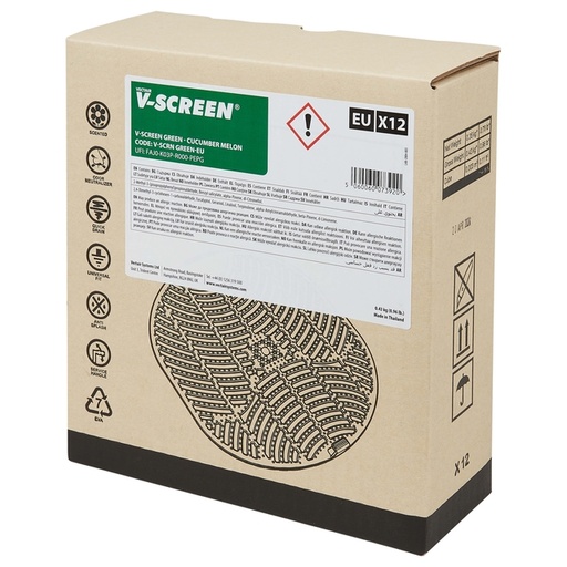 [1469409] Urinoirmat V-screen Cucumber Melon 12 stuks