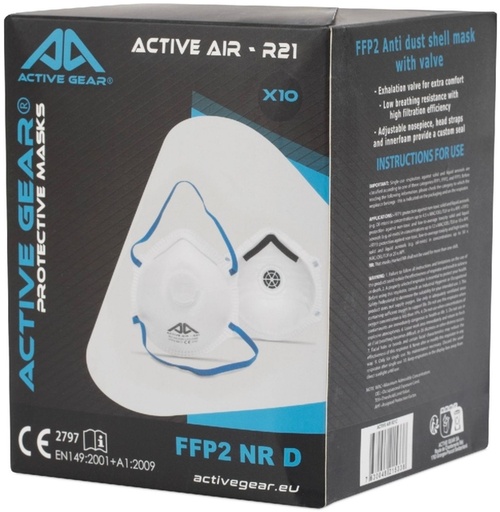 [1467247] Stofmasker Active Gear met ventiel ffp2 10 stuks