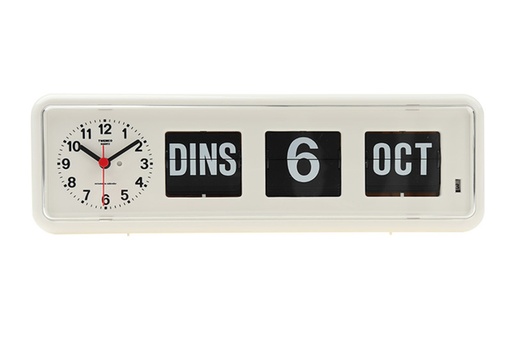 [1468013] Kalenderklok Twemco BQ-38 wit Nederlands