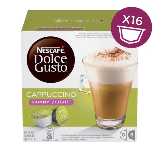 [108088] Koffiecups Dolce Gusto cappuccino light 16 stuks voor 8 kopjes