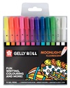 Gelschrijver Sakura Gelly Roll Moonlight fluorescent set à 12 kleuren