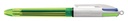 Balpen Bic 4kleuren medium fluor geel