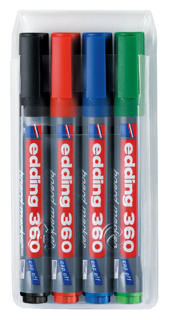 Whiteboardmarker edding 360 rond 1.5-3mm assorti 4 stuks