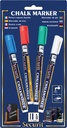 Krijtstift Securit SMA-100 rond 1-2mm wit/blauw/groen/rood 4 stuks