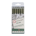 Tekenset Sakura Zentangle set à 6 pennen zwart