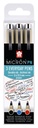 Fineliner Sakura pigma micron 0.4mm blister à 3 stuks assorti