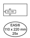 Envelop Quantore 110x220mm venster 3x10cm links zelfklevend 25 stuks