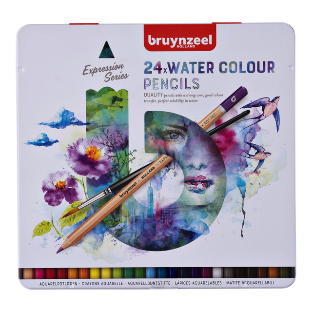 Aquarelpotlood Bruynzeel Expression set à 24 stuks assorti