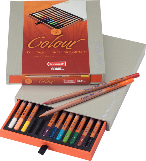 Kleurpotlood Bruynzeel Design set à 12 stuks assorti