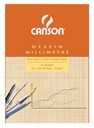 Millimeterpapier Canson bruingeel bedrukt 50vel 90gr A4 wit