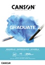 Aquarelpapier Canson Graduate Watercolour 20vel 250gr A3 natuurlijk wit