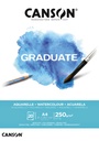 Aquarelpapier Canson Graduate Watercolour 20vel 250gr A4 natuurlijk wit