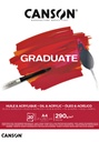 Schilderpapier Canson Graduate Oil & Acrylic 20vel 290gr A4 natuurlijk wit