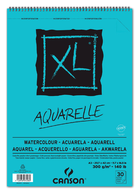 Aquarelpapier Canson XL 30vel 300gr A3 wit