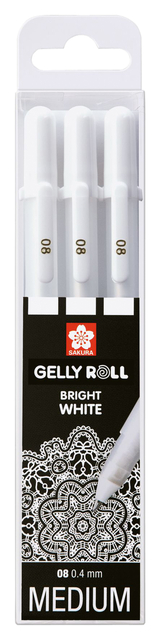 Gelschrijver Sakura Gelly Roll Classic 08 set à 3 stuks wit
