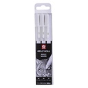 Gelschrijver Sakura Gelly Roll Classic set à 3 breedtes wit