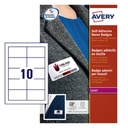 Naambadge etiket Avery L4787-20 80x50mm blauw kader 200 etiketten