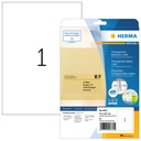 Etiket HERMA 4375 210x297mm A4 transparant 25stuks