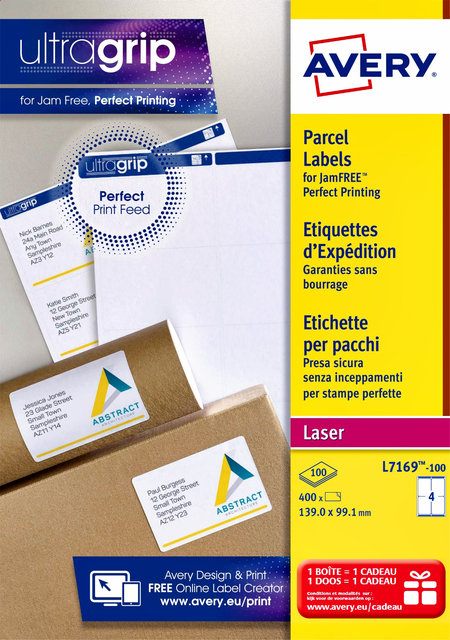 Etiket Avery L7169-100 99.1x139mm 400 etiketten