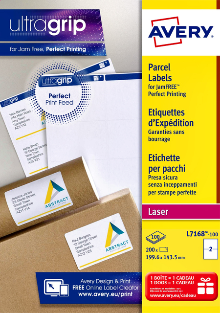 Etiket Avery L7168-100 199.6x143.5mm wit 200 etiketten
