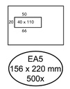 Envelop Hermes EA5 156x220mm venster 4x11links zelfklevend 500 stuks
