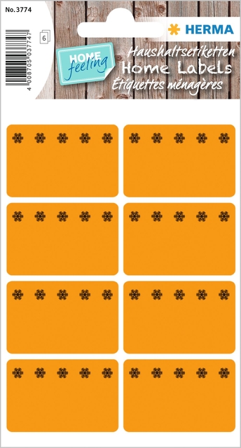 Etiket HERMA 3774 26x40mm diepvries oranje 48 stuks