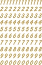 Etiket HERMA 4151 8mm getallen 0-9 goud op transparant 200st