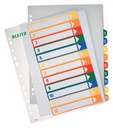 Tabblad Leitz WOW A4+ 11-gaats 1-12 PP assorti