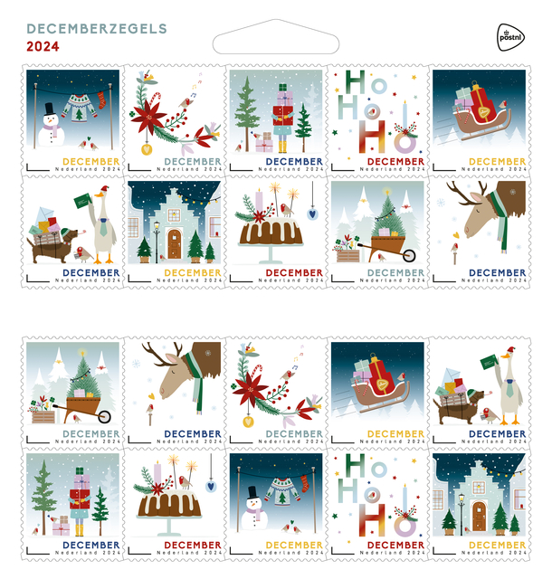 Decemberzegel Nederland 2025 vel à 20 stuks
