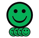 Magneet smiley 25mm emotie blij groen 5 stuks