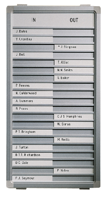 Aan-afwezigheidsbord Legamaster 310x260mm 10 namen